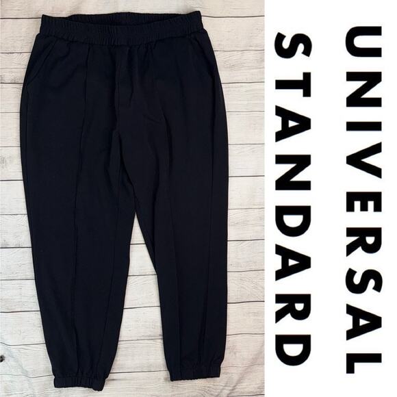 Universal Standard Women's Mock Workwear Pants Joggers Black Size Small 14-16 - Picture 2 of 9